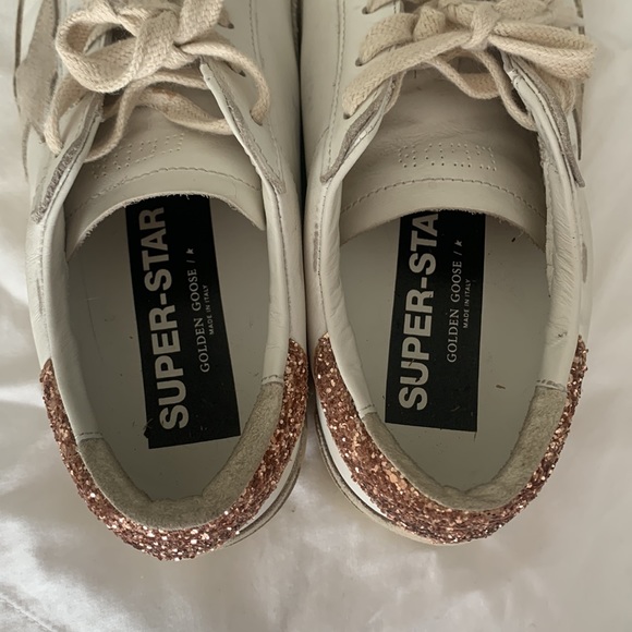 Golden Goose Super-Star Sneakers with Pink Glitter Heel - Picture 5 of 7